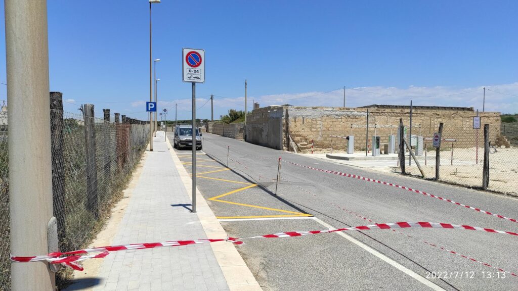 Il parcheggio Canalotti in via Salso a Punta Braccetto