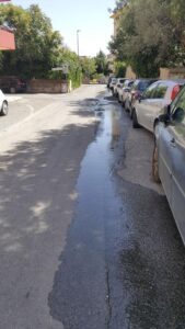 Perdita acqua potabile condotte comunali in via Risorgimento a Modica