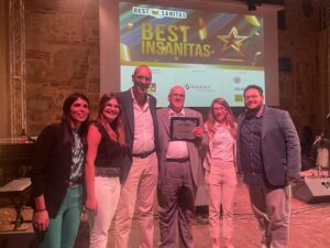 La delegazione dell'Asp di Ragusa al teatro Santa Cecilia di Palermo, per ritirare il premio