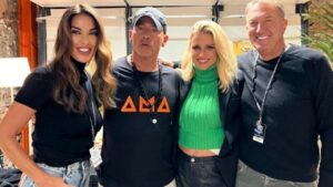 Michelle Hunziker ed Eros Ramazzotti con i consuoceri
