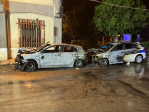 Incendiate 2 auto Polizia municipale a Campobello di Mazara