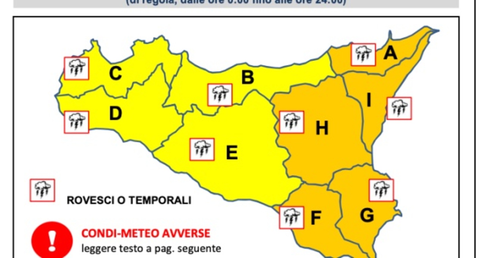 Maltempo, allerta arancione in Sicilia orientale