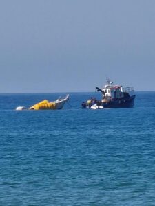Terzo tentativo di recupero dello yacht affondato a Donnalucata
