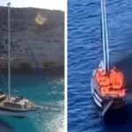 Caicco pieno di turisti prende fuoco a Lampedusa: paura e panico a bordo
