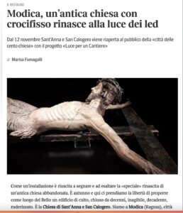 La riaperta chiesa di Sant'Anna a Modica in home page sul Corriere