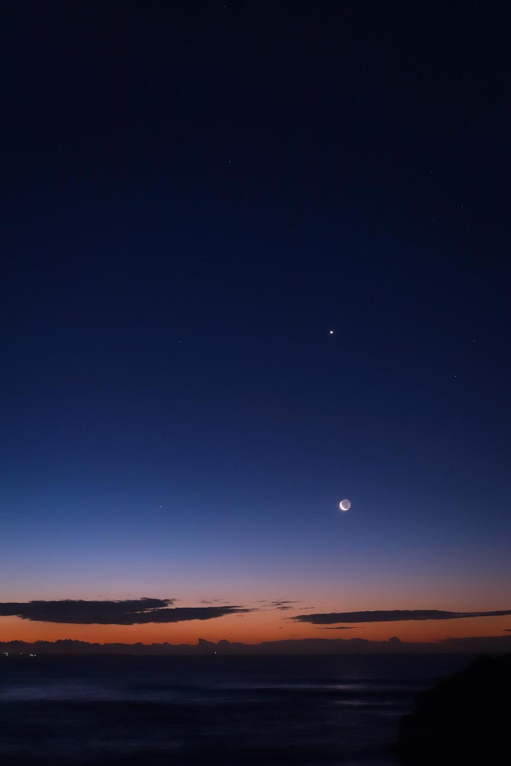 Luna – Venere – Mercurio, congiunzione di pianeti a Porto Ulisse