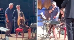 Fiorello commosso per l’esibizione di sua figlia al pianoforte