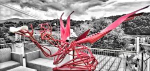 Castello di Donnafugata, la scultura Dedalo e Icaro di Fulvio Merolli