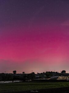 L'aurora boreale a Modica, la foto