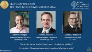 Premio Nobel economia Daron Acemoglu, Simon Johnson e James Robinson