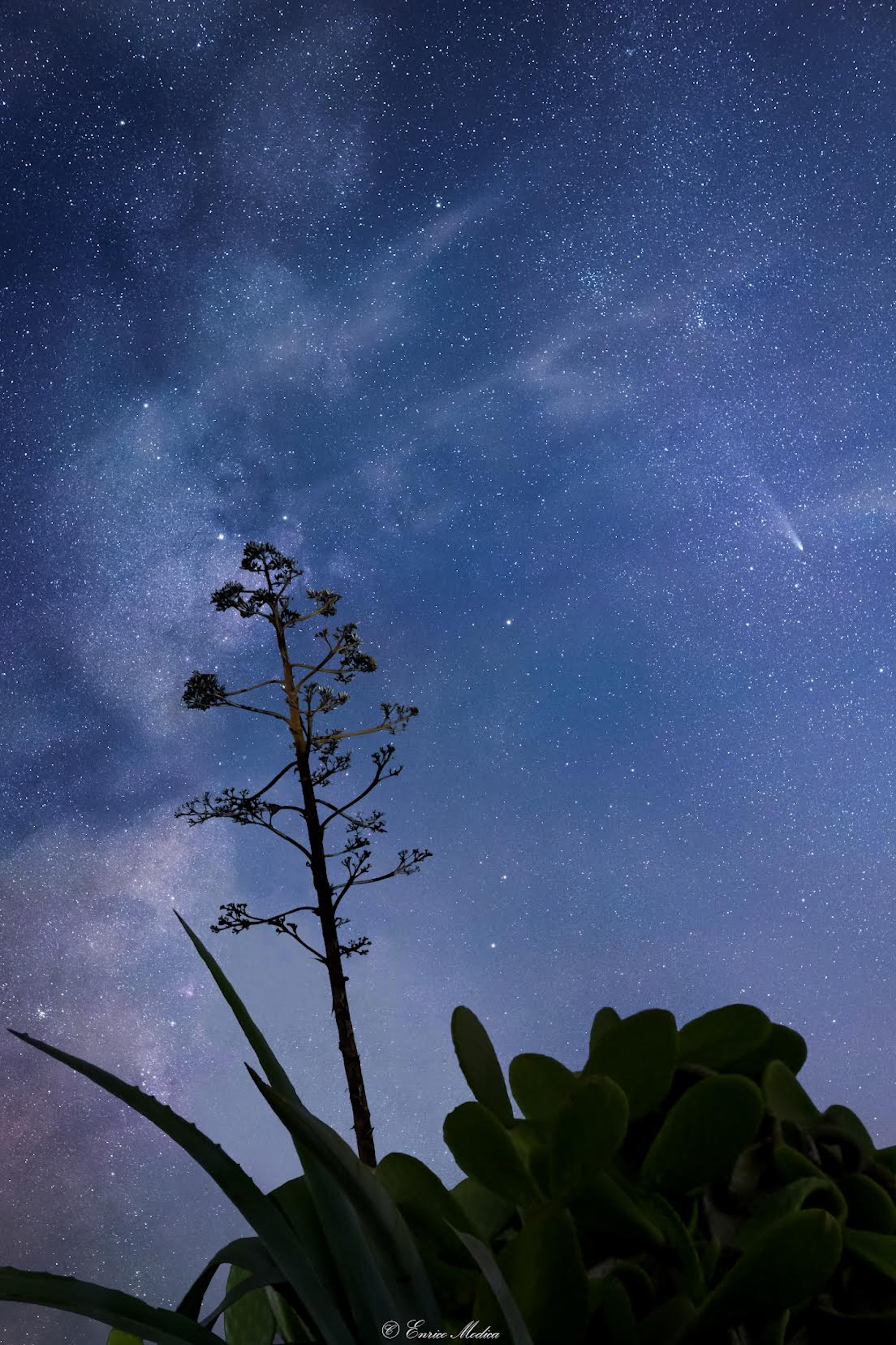 Astrofotografia, Marina di Modica, Cometa e via lattea
