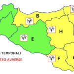 Allerta meteo gialla per piogge e venti forti in mezza Sicilia
