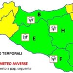 Meteo, allerta gialla in Sicilia