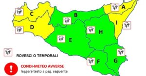 Meteo, allerta gialla in Sicilia