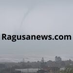 Ciclone, tromba marina al largo di Cava d'Aliga