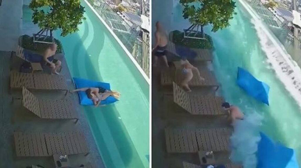 I turisti nella piscina sul tetto a Bangkok, poi la scossa di terremoto e la fuga