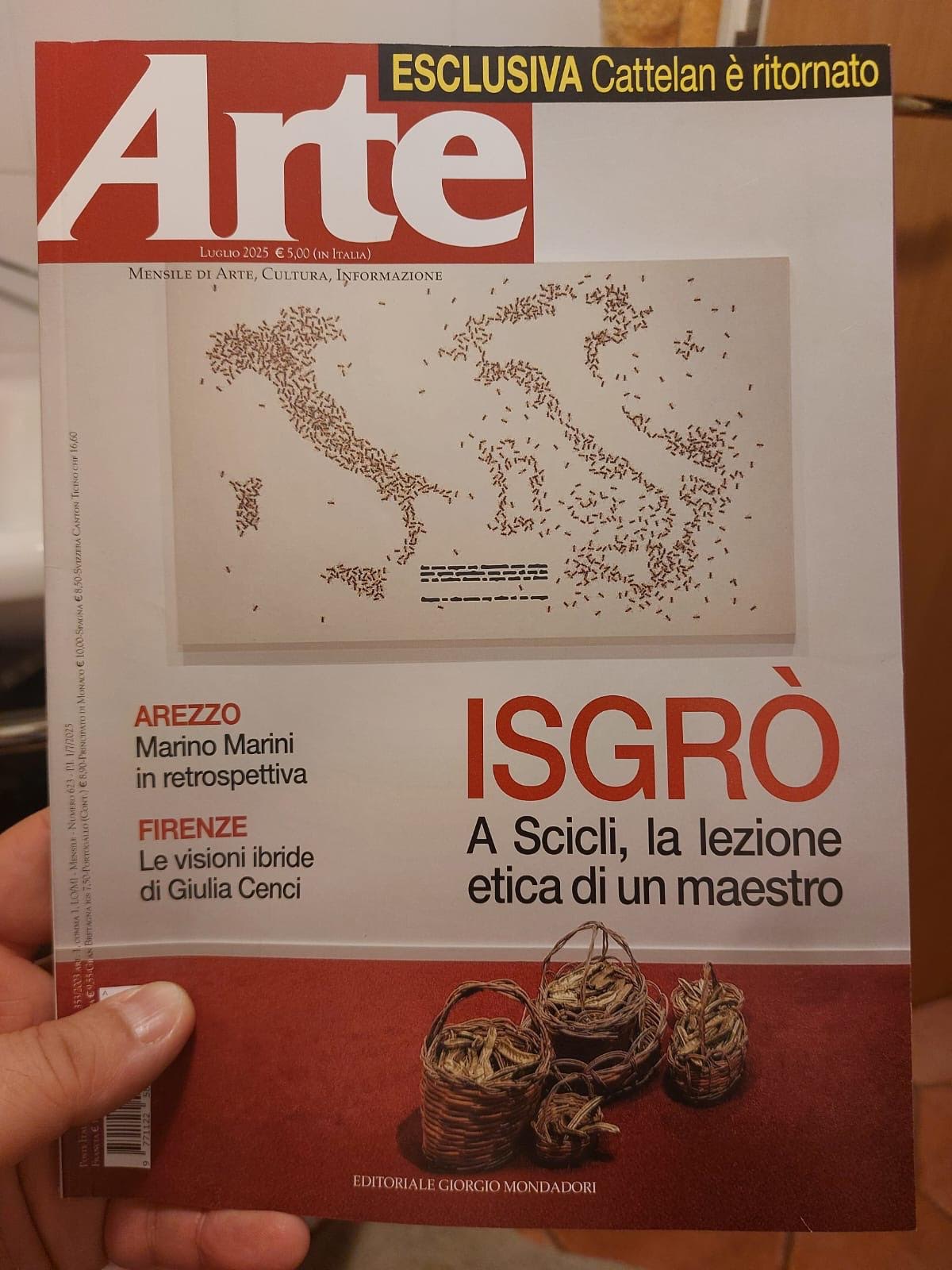 L’Opera delle formiche di Emilio Isgrò e il MACC di Scicli in copertina su Arte