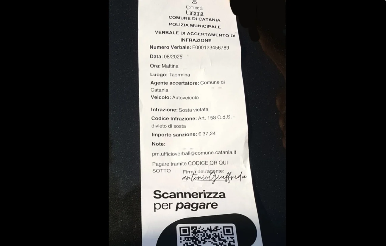 “Paga”: ma la multa del Comune di Catania è finta