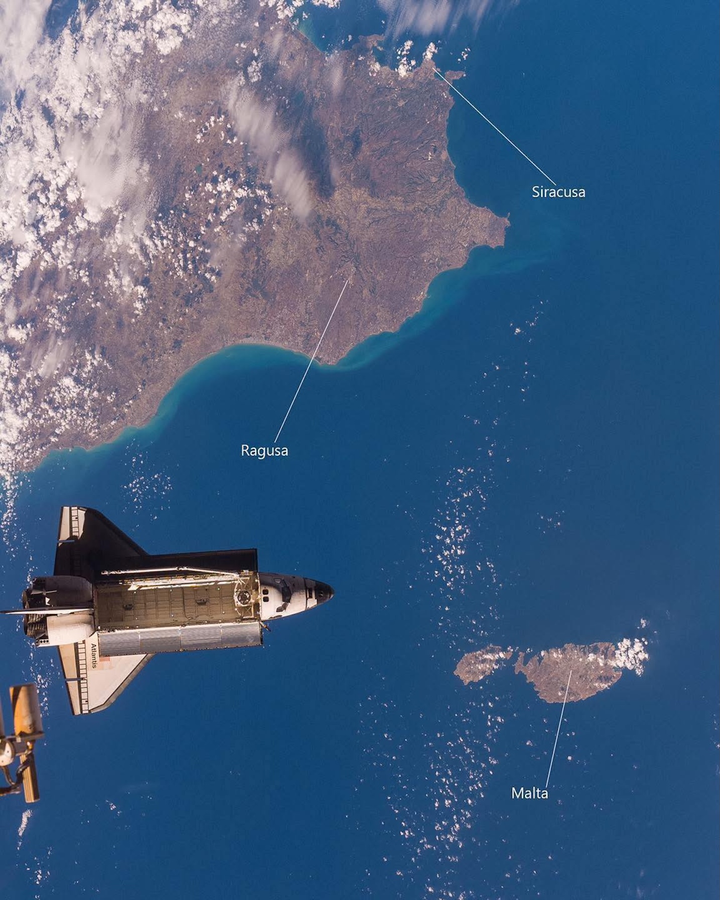 Ragusa, Siracusa e Malta in una spettacolare foto della Nasa dallo Shuttle Ragusa, Siracusa e Malta in una spettacolare foto della Nasa dallo Shuttle