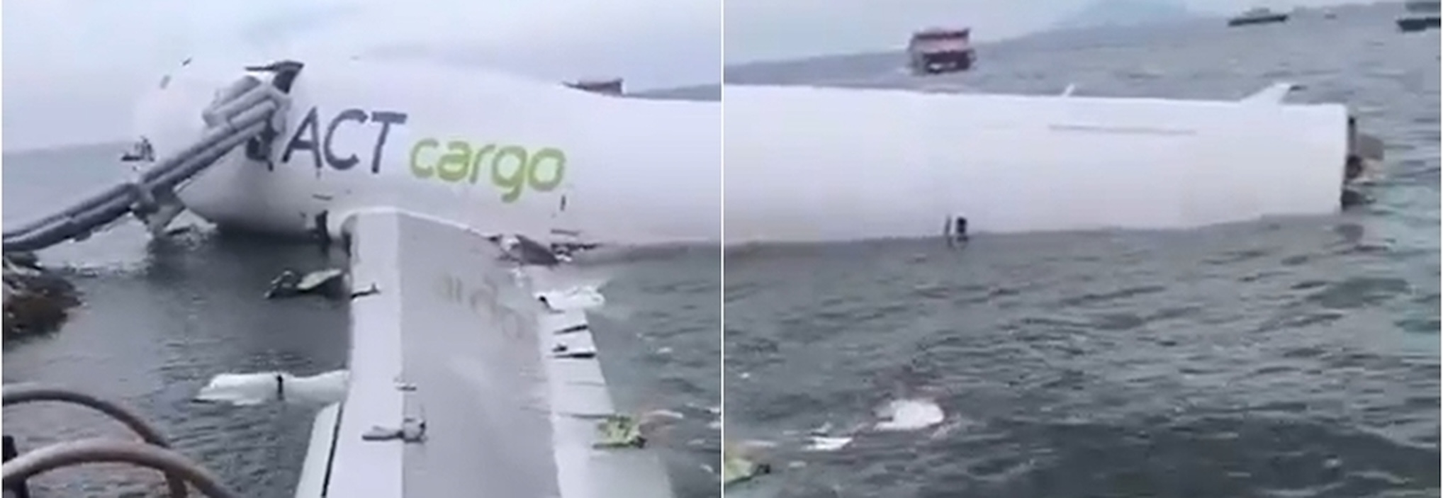 Aereo esce di pista e finisce in mare: 2 morti. Lo scontro con l’auto di pattuglia. FOTO