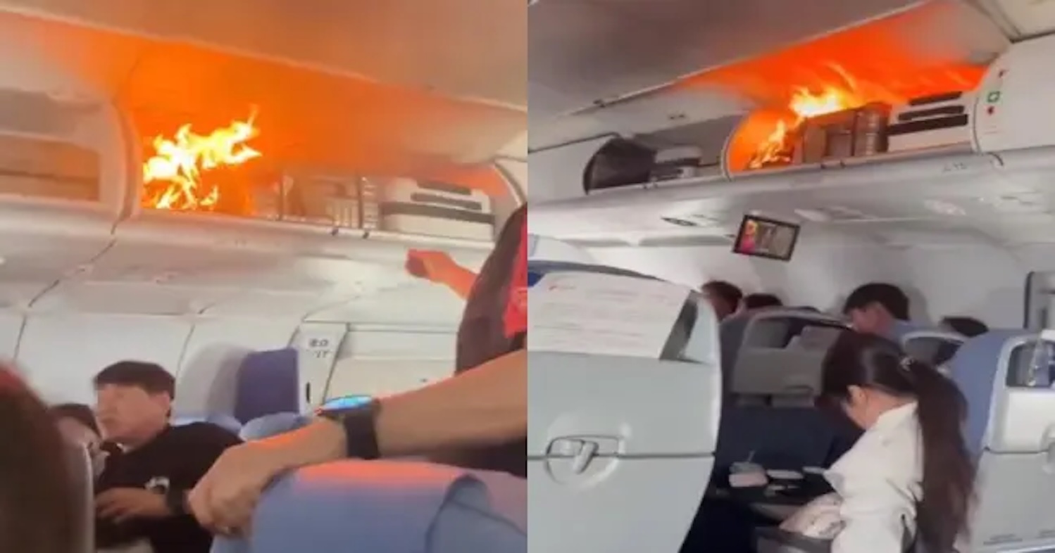 Power bank prende fuoco su un aereo: atterraggio d’emergenza. VIDEO
